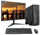 VolttierPC Pc Oficina Completo Intel Core i3-12100/16GB/500GB SSD + Monitor 24" + Pack