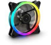 Sharkoon SHARK Blades RGB Fan - Ventilador 120 mm para Caja PC Gaming, 1200 RPM, LED RGB, Negro