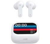 Cool auriculares stereo bluetooth earbuds lcd ambient blanco