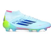 Adidas - Bota de fútbol F50 Elite Mid FG Mujer, Mujer, Almost Blue-Semi Lucid Blue-Semi Solar Yellow, 11 UK