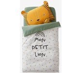 VERTBAUDET Funda nórdica para bebé Mi Pequeño León blanco claro estampado