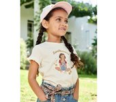 VERTBAUDET Camiseta con motivo "à bicyclette" para niña crudo