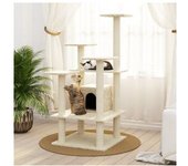 vidaXL Rascador Para Gatos Con Postes De Sisal Crema 110 Cm