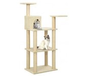 vidaXL Rascador Para Gatos Con Postes De Sisal Crema 119 Cm
