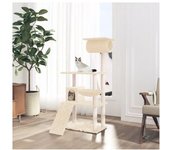 vidaXL Rascador Para Gatos Con Postes De Sisal Crema 131 Cm