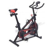 vidaXL Bicicleta Estática Con Sensores De Pulso Negra Y Roja