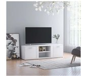 vidaXL Mueble De Tv Madera Contrachapada Blanco 120x34x37 Cm