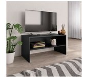 vidaXL Mueble Para Tv Madera Contrachapada Negro 80x40x40 Cm
