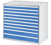 eurokraft pro Cajonera, altura x anchura x profundidad 1200 x 1300 x 750 mm, 10 cajones, carga máx. por cajón 200 kg