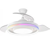 Ventilador de techo led aspas plegables pitufo rgb cct (57w)