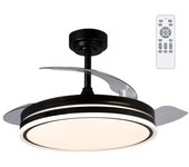 Ventilador led aspas plegables perla negro cct dim (72w)