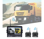 Monitor digital inalámbrico de 7 pulgadas para coches con grabadora de cámara dual, cámara de visión trasera inalámbrica