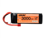 Batería URUAV 7.4V 3000mah 40C con enchufe T para WLtoys 144001 124018 124019 104001 124016 017 Pieza de coche de RC