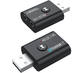 M188 Adaptador inalámbrico USB Bluetooth 5.0 Transmisor Receptor 2 en 1 para ordenador, TV, portátil, altavoz y auricula
