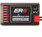 Radiomaster ER6 2.4GHz 6CH ExpressLRS ELRS RX 100mW Receptor PWM compatible con telemetría de voltaje para dron FPV RC A