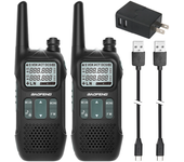 2PCS Walkie Talkie Baofeng GM-T8 54 Canales GMRS 11 Alertas Meteorológicas de NOAA 260 Códigos de Privacidad Batería Rec