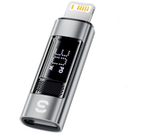 Adaptador convertidor Essager ES-OTG25 30W/60W de iP Macho a Type-C Hembra / Type-C Macho a iP Hembra con pantalla digit