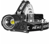Linterna frontal LED brillante XHP70 de largo alcance, recargable, con enfoque ajustable, iluminación exterior.