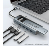 Estación de acoplamiento BlitzWolf® BW-Neo TH13 Pro 6 en 1 con ranura para tarjeta SSD compatible con disco duro de prot