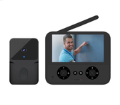 Timbre Visual M16 Pantalla IPS de 4.3 pulgadas Cámara HD Visión Nocturna Infrarroja Intercomunicador Inalámbrico Bidirec