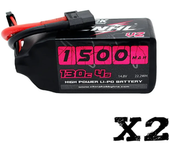 2PCS CNHL Serie Negra V2.0 4S 14.8V 1500mAh 130C batería LiPo con conector XT60 para dron RC FPV de 150-220 mm de 4 pulg