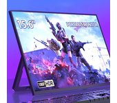 Monitor portátil SIBOLAN S3-C72 de 15.6 pulgadas 1080P Type-C HDTV 3.5 mm AUX Pantalla de juego HDR 16: 9 Luz azul baja