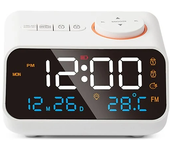 Radio despertador digital AGSIVO FM con doble alarma / función de repetición / visualización de temperatura / visualizac