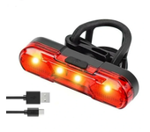 Luz trasera recargable USB para bicicleta, luz trasera de advertencia de seguridad para casco y mochila de ciclismo