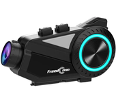 Freedconn 1000m Motocicleta Dash Cam Intercomunicador para grupos de 6 personas Auriculares Bluetooth Grabadora de casco