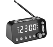 MD-A1 Altavoz bluetooth inalámbrico Radio FM Mini Reloj despertador con Pantalla Digital LED Carga Doble USB Radio Digit