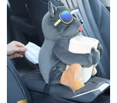 Caja para pañuelos montada en el coche 2 en 1 Muñeco de felpa de dibujos animados Caja de reposabrazos del automóvil Caj