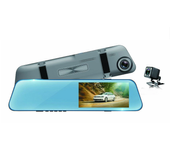 H93 1080P 4.5 pulgadas Pantalla táctil Doble lente Cámara de tablero Espejo retrovisor Visión nocturna Starlight Grabado