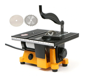 Sierra de mesa mini de 60W con 3 hojas de sierra para cortar madera, cobre y aluminio. Máquina de corte mini para bricol