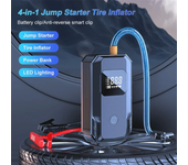 Arrancador de coche con compresor de aire cargador portátil potente dispositivo de arranque de batería con linterna hinc