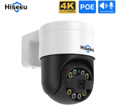 Cámara de vigilancia IP Hiseeu POE 5MP/8MP para exteriores, inalámbrica, PTZ, digital, de color, visión nocturna, con au