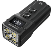 Linterna de llavero Nitecore T4K 4 * XP-L2 4000lm súper brillante con pantalla OLED EDC, recargable por USB, luz de clip