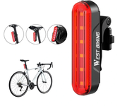 Luz trasera de bicicleta resistente al agua y resistente al desgaste de WEST BIKING con sensor inteligente de freno, bat