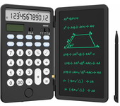 Calculadora científica recargable NEWYES Black con 12 dígitos y una tableta de escritura LCD de 6.5 pulgadas con energía