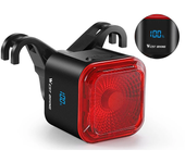 WEST BIKING Luz trasera LED de bicicleta con detección inteligente de freno pantalla digital de energía auto-detención t