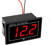 Medidor de voltaje LED digital resistente al agua de 0,56 pulgadas, indicador de voltímetro de CC de 5-130V para automóv