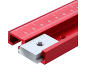 Vía de ranura en T de aluminio de aleación roja de tipo 45 con escala de 300-1220 mm para mesa de sierra y mesa de route