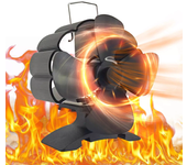 Ventilador de estufa de leña a batería de 4 aspas, ventilador de chimenea, soplador de aire para quemador de leña/regist