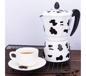 Cafetera de aluminio con impresión de vaca de 150 ml / 300 ml Moka Pot Espresso Mocha Latte Percolador Filtro Cafetera