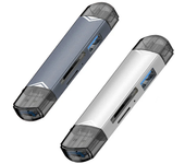 Lector de tarjetas 6 en 1 OTG Type-C&USB con interfaz para disco flash SD/TF Adaptador USB multifuncional para teléfono,