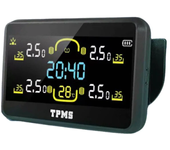 Sistema de monitoreo de presión de neumáticos RedrRover Car con pantalla LCD grande, indicador de tiempo de carga solar
