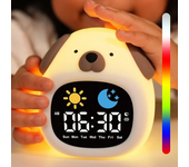 Reloj despertador para niños Entrenador del sueño Reloj para la habitación infantil Forma de cachorro lindo Luz nocturna
