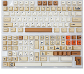 Conjunto de teclas mecánicas retro temáticas con perfil Cherry PBT Sublimation de 143 teclas apto para teclados de 61/64
