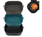 1PC bandeja de hornear bandeja de silicona para freidora de aire horno pollo frito Pizza Mat sin aceite sartén de silico
