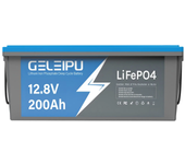 [EU Direct] Batería LiFePO4 GELEIPU 12V 12,8 V 200Ah, 2560Wh recargable de litio, integrada con BMS de 100A, perfecta pa