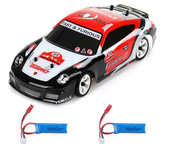 Coche de RC de Cepillado 4WD 2.4G 1/28 de Wltoys K969 Coche de Deriva Dos Baterías 7.4V 400mAh